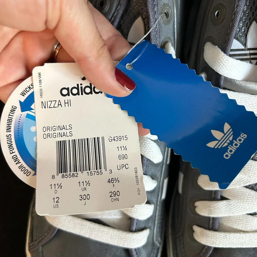 Adidas Nizza Hi Ortholite G43915 Nylon‎ Metallic Gray Sneakers